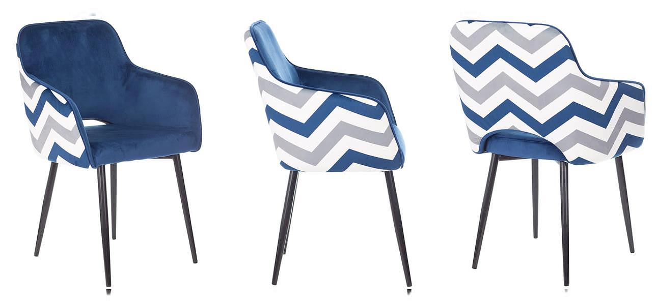 Стул SHARRON Chair Сапфировый Зигзаг Стул SHARRON Chair Сапфировый Зигзаг - Loft-Concept в Ростове-на-Дону
