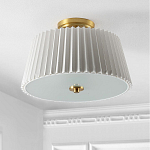 Потолочный светильник с белым плиссированным абажуром Ganglion варинант исполнения - 3 | Loft Concept в Ростове-на-Дону