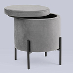 Серый пуф на черных ножках SANJAY варинант исполнения - 2 | Loft Concept в Ростове-на-Дону