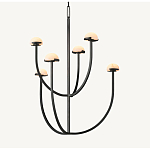 Люстрас 6-ю мраморными плафонами в форме купола Light Warm Light варинант исполнения - 7 | Loft Concept в Ростове-на-Дону