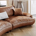 Диван кожаный с каркасом из массива дерева Medieval Furniture варинант исполнения - 6 | Loft Concept в Ростове-на-Дону