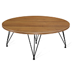 Стол журнальный c коричневой круглой столешницей на четырех черных ножках Charm Coffee Table варинант исполнения - 1 | Loft Concept в Ростове-на-Дону