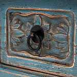 Деревянная ТВ-тумба в китайском стиле с 4-мя ящиками и резным декором голубая Luo Chinese TV Stand Blue варинант исполнения - 4 | Loft Concept в Ростове-на-Дону