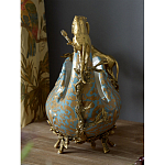 Чаша голубого цвета с оранментом и и бронзовыми фигурами леопардов Eden Garden варинант исполнения - 10 | Loft Concept в Ростове-на-Дону