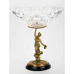 Чаша стеклянная прозрачная на бронзовой подставке с фигуркой девушки Eden Garden варинант исполнения - 3 | Loft Concept в Ростове-на-Дону