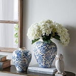 Ваза округлой формы с синим цветочным узором Blue & White Ornament  варинант исполнения - 3 | Loft Concept в Ростове-на-Дону