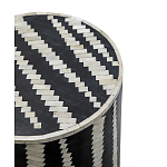 Приставной круглый столик с инкрустацией Black and White Geometry Stool варинант исполнения - 2 | Loft Concept в Ростове-на-Дону