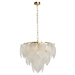 Люстра на цепи с прозрачными стеклянными подвесками в виде листьев Textured Glass Chandelier варинант исполнения - 2 | Loft Concept в Ростове-на-Дону
