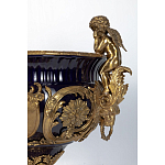 Чаша темно-синего цвета с фигурками ангелов и рельефным декором Eden Garden porcelain and bronze варинант исполнения - 5 | Loft Concept в Ростове-на-Дону