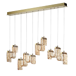 Подвесной светильник линейный с плафонами волнистой формы из фактурного стекла Big Wave варинант исполнения - 6 | Loft Concept в Ростове-на-Дону