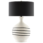 Настольная лампа фактурная с черными круговыми линиями на корпусе Recess варинант исполнения - 3 | Loft Concept в Ростове-на-Дону