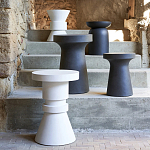 Приставной стол из искусственного камня Chess Black варинант исполнения - 3 | Loft Concept в Ростове-на-Дону