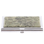 Визитница карманная металлическая с накладкой из натурального камня Апатит Stone Business Card Holders варинант исполнения - 1 | Loft Concept в Ростове-на-Дону