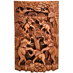 Панно из дерева пирамида из слонов Panel With Animals варинант исполнения - 1 | Loft Concept в Ростове-на-Дону