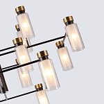 Люстра потолочная с 16-ю цилиндрическими плафонами из стекла и черным каркасом Noir Poise варинант исполнения - 2 | Loft Concept в Ростове-на-Дону