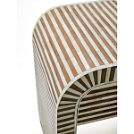 Тумбочка прикроватная с ящиком Tofino Stripes Bone Inlay Bedside Beige варинант исполнения - 4 | Loft Concept в Ростове-на-Дону