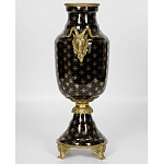 Ваза черного цвета из фарфора с золотистым узором и бронзовыми элементами Eden Garden porcelain and bronze варинант исполнения - 2 | Loft Concept в Ростове-на-Дону