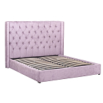 Кровать двуспальная фиолетовая с основанием из массива дерева с мягким изголовьем Velour Beds варинант исполнения - 1 | Loft Concept в Ростове-на-Дону