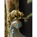 Чаша голубого цвета с оранментом и и бронзовыми фигурами леопардов Eden Garden варинант исполнения - 7 | Loft Concept в Ростове-на-Дону