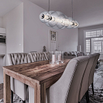 Подвесной светильник линейный с прозрачными стеклянными шарами разного диаметра Eurofase варинант исполнения - 9 | Loft Concept в Ростове-на-Дону