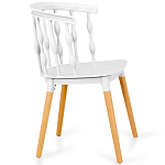 Пластиковый стул на ножках из массива бука Ferret Spiral White варинант исполнения - 3 | Loft Concept в Ростове-на-Дону