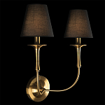 Бра с металлическим основанием бронзового цвета и 2-мя черными конусовидными абажурами Dignity варинант исполнения - 2 | Loft Concept в Ростове-на-Дону