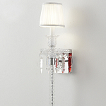 Бра с белым текстильным абажуром и хрустальными подвесками с декоративной кисточкой Lustre Reverie варинант исполнения - 4 | Loft Concept в Ростове-на-Дону