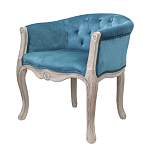 Кресло низкое в стиле прованс Louis French Armchair blue velour варинант исполнения - 3 | Loft Concept в Ростове-на-Дону