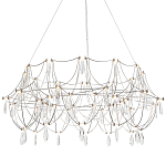 Люстра с каркасом из тонких металлических нитей и хрустальными подвесками Crystal Metal Threads Chandelier 100 варинант исполнения - 1 | Loft Concept в Ростове-на-Дону