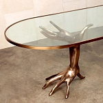 Обеденный стол с фигурным декором бронзового цвета Dichotomy racetrack варинант исполнения - 1 | Loft Concept в Ростове-на-Дону