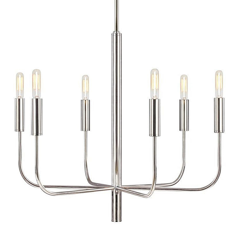 Люстра с 6-ю лампами Chandelier with Seamless Curve Латунь Серебряный в Ростове-на-Дону | Loft Concept 