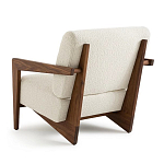 Кресло с обивкой из белого букле Armchair White Boucle варинант исполнения - 2 | Loft Concept в Ростове-на-Дону