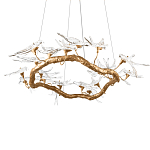 Люстра подвесная с прозрачными стеклянными птичками на ветвях Диаметр 100 см Serip Voa варинант исполнения - 8 | Loft Concept в Ростове-на-Дону