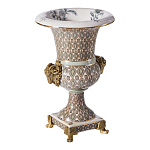 Ваза с овнами из фарфора с бронзовыми элементами Bronze Aries варинант исполнения - 2 | Loft Concept в Ростове-на-Дону