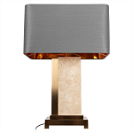 Настольная лампа с основанием из натурального камня c серым прямоугольным абажуром Lapis Tiburtinus варинант исполнения - 3 | Loft Concept в Ростове-на-Дону