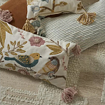 Чехол на подушку с кисточками и вышивкой птиц Ethnic mix Birds Rect варинант исполнения - 6 | Loft Concept в Ростове-на-Дону