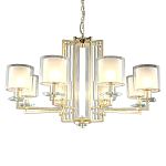 Люстра с 8-ю цилиндрическими плафонами из стекла Laurent варинант исполнения - 1 | Loft Concept в Ростове-на-Дону