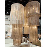 Люстра круглая трехъярусная из бахромы Milk Gradient Braided Fringe варинант исполнения - 2 | Loft Concept в Ростове-на-Дону