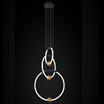 Люстра подвесная светодиодная с 3-мя кольцами Bronze Ring Chandelier варинант исполнения - 1 | Loft Concept в Ростове-на-Дону