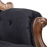 Кресло с мягкой обивкой из черного велюра на 4-х деревянных ножках Evelyn Classical Armchair варинант исполнения - 5 | Loft Concept в Ростове-на-Дону