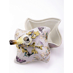 Шкатулка фиолетового цвета с рисунком бабочек и крышкой с фигуркой птицы на ветке Eden Garden варинант исполнения - 6 | Loft Concept в Ростове-на-Дону