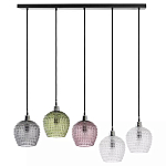 Подвесной светильник каскадный с 5-ю фактурными стеклянными плафонами Cascade with Relief Lampshades варинант исполнения - 1 | Loft Concept в Ростове-на-Дону