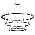 Люстра подвесная с тремя круглыми ярусами и цилиндрическими плафонами Arnaut Light варинант исполнения - 1 | Loft Concept в Ростове-на-Дону