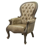 Кресло кожаное с мягкими подлокотниками на 4-х деревянных ножках Evelyn Classical Armchair варинант исполнения - 3 | Loft Concept в Ростове-на-Дону