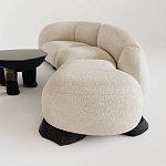 Диван Cannes трехместный с обивкой букле молочного цвета варинант исполнения - 2 | Loft Concept в Ростове-на-Дону