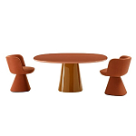 Обеденный стол оранжевый с тонкой столешницей и основанием в виде конуса Viola варинант исполнения - 2 | Loft Concept в Ростове-на-Дону