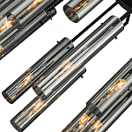 Люстра со стеклянными цилиндрическими плафонами Luminous Cylinders Smoky варинант исполнения - 5 | Loft Concept в Ростове-на-Дону