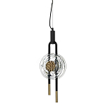 Подвесной светильник черного цвета с прозрачным стеклянным плафоном и золотистой центральной вставкой Virelia  варинант исполнения - 1 | Loft Concept в Ростове-на-Дону