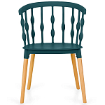 Пластиковый стул на ножках из массива бука Ferret Spiral Green варинант исполнения - 2 | Loft Concept в Ростове-на-Дону