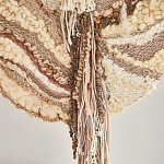 Овальный Современный Гобелен Абстракция в бежевых тонах Shallow варинант исполнения - 2 | Loft Concept в Ростове-на-Дону